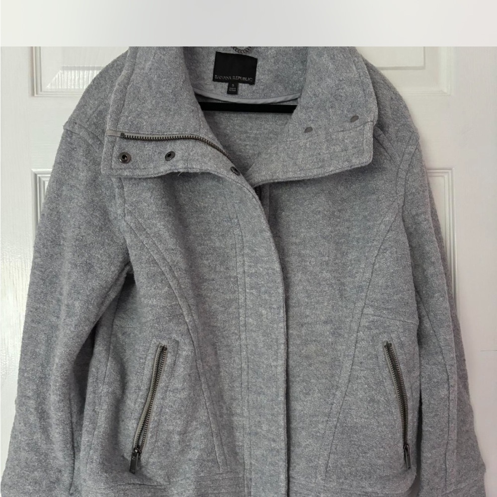Banana Republic Light Gray Moto Jacket